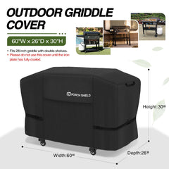 Porch Shield 28 inch griddle cover black side view