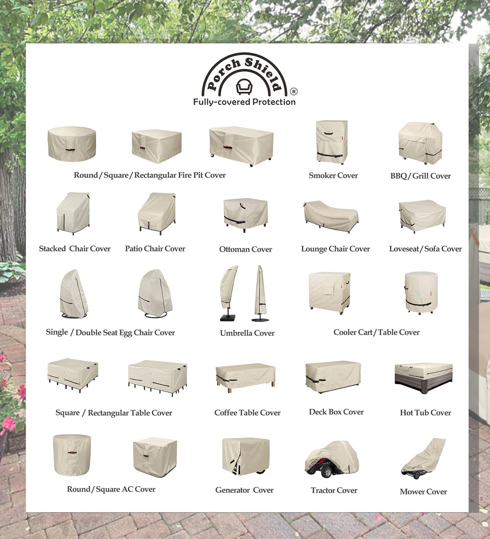 Porch Shield Adirondack Chair Cover beige back view