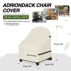 Porch Shield Adirondack Chair Cover beige side view