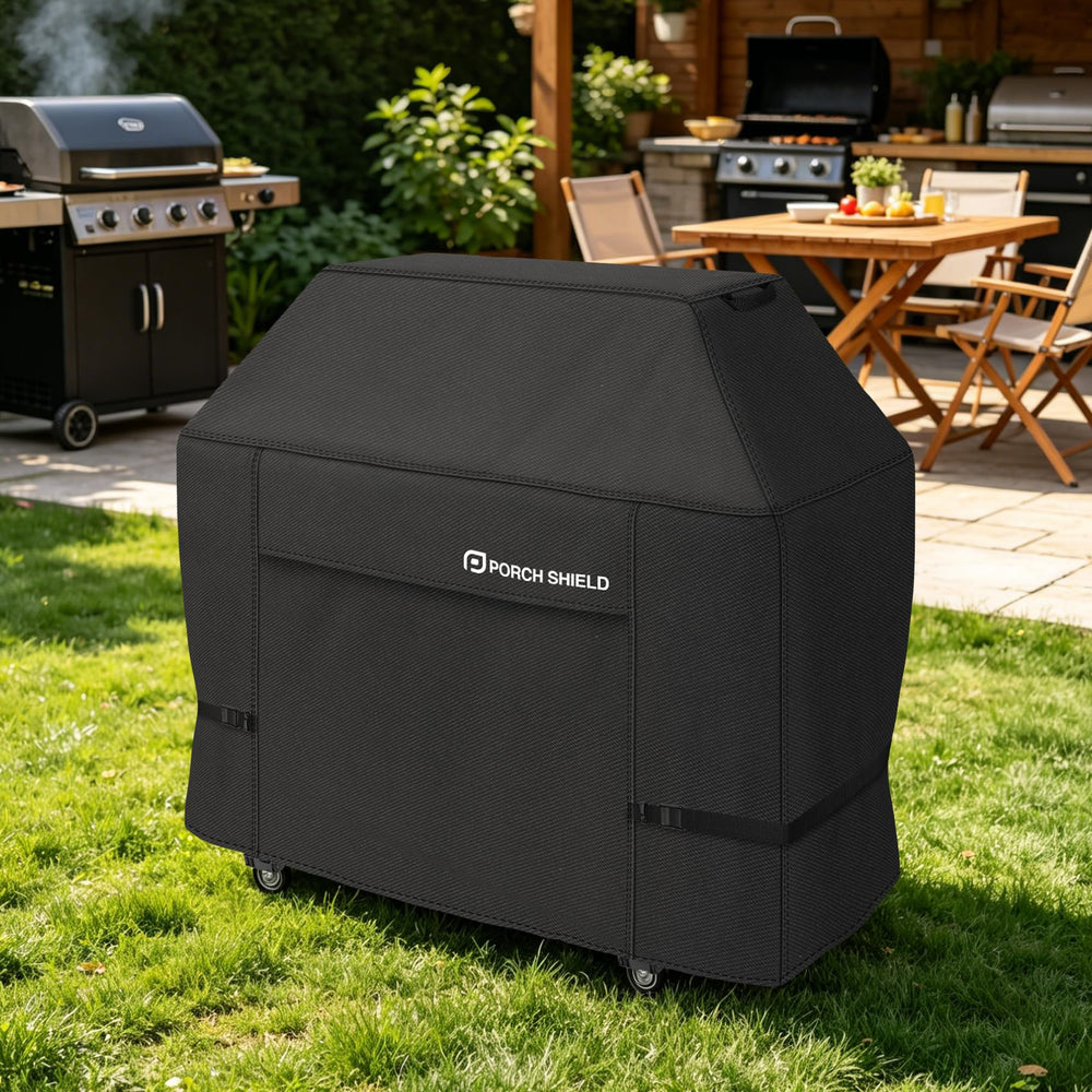 Porch Shield BBQ Grill Cover with ventilation features