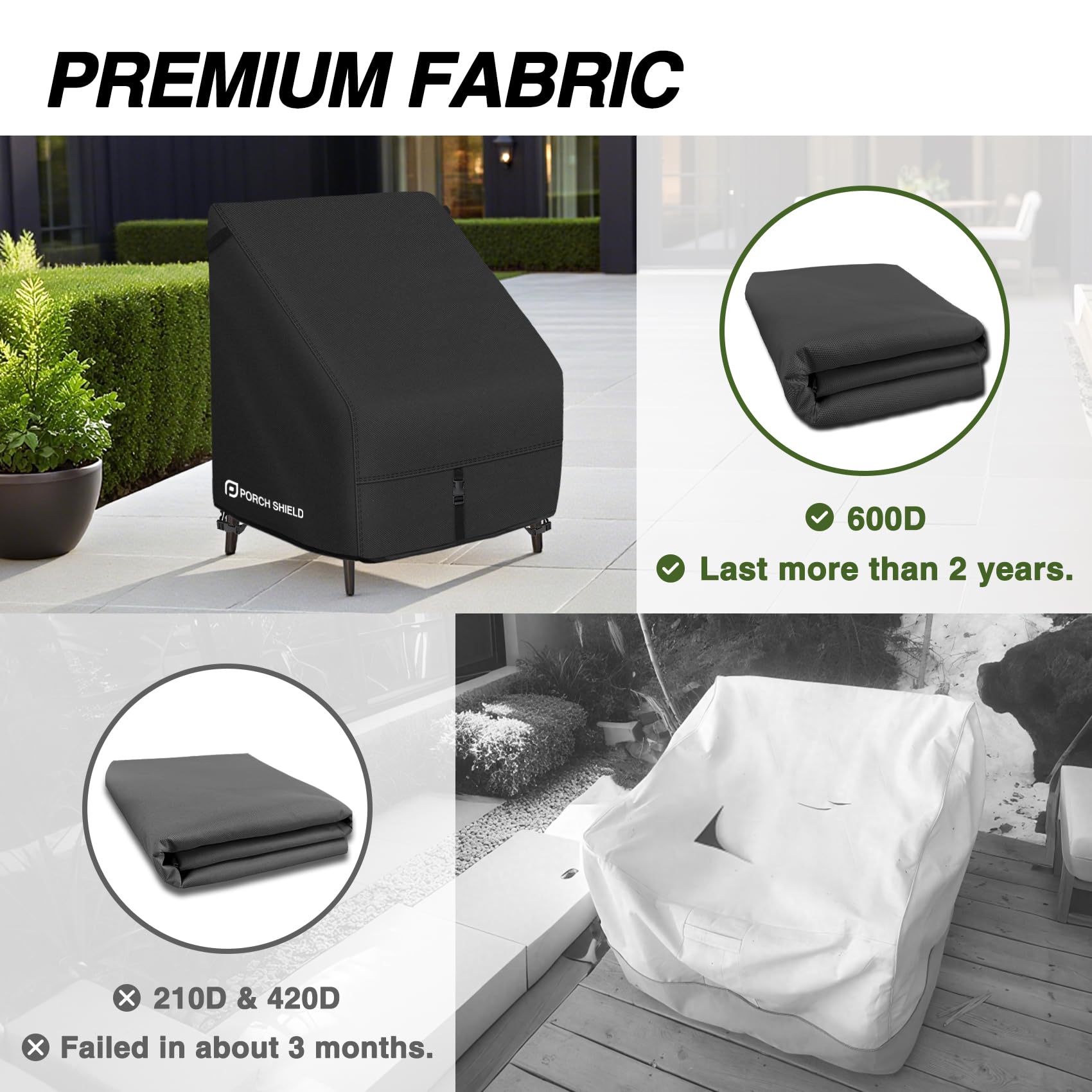 Porch Shield chair cover dimensions 30W x 33D x 34H in