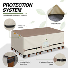 Porch Shield cover side view highlighting waterproof material