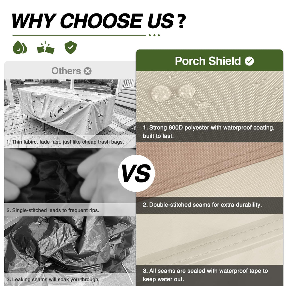Porch Shield cover with heavy-duty ribbon handles for easy installation
