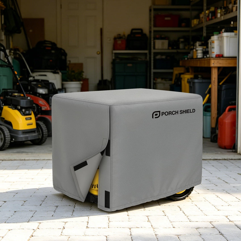 Porch Shield Generator Cover in outdoor setting