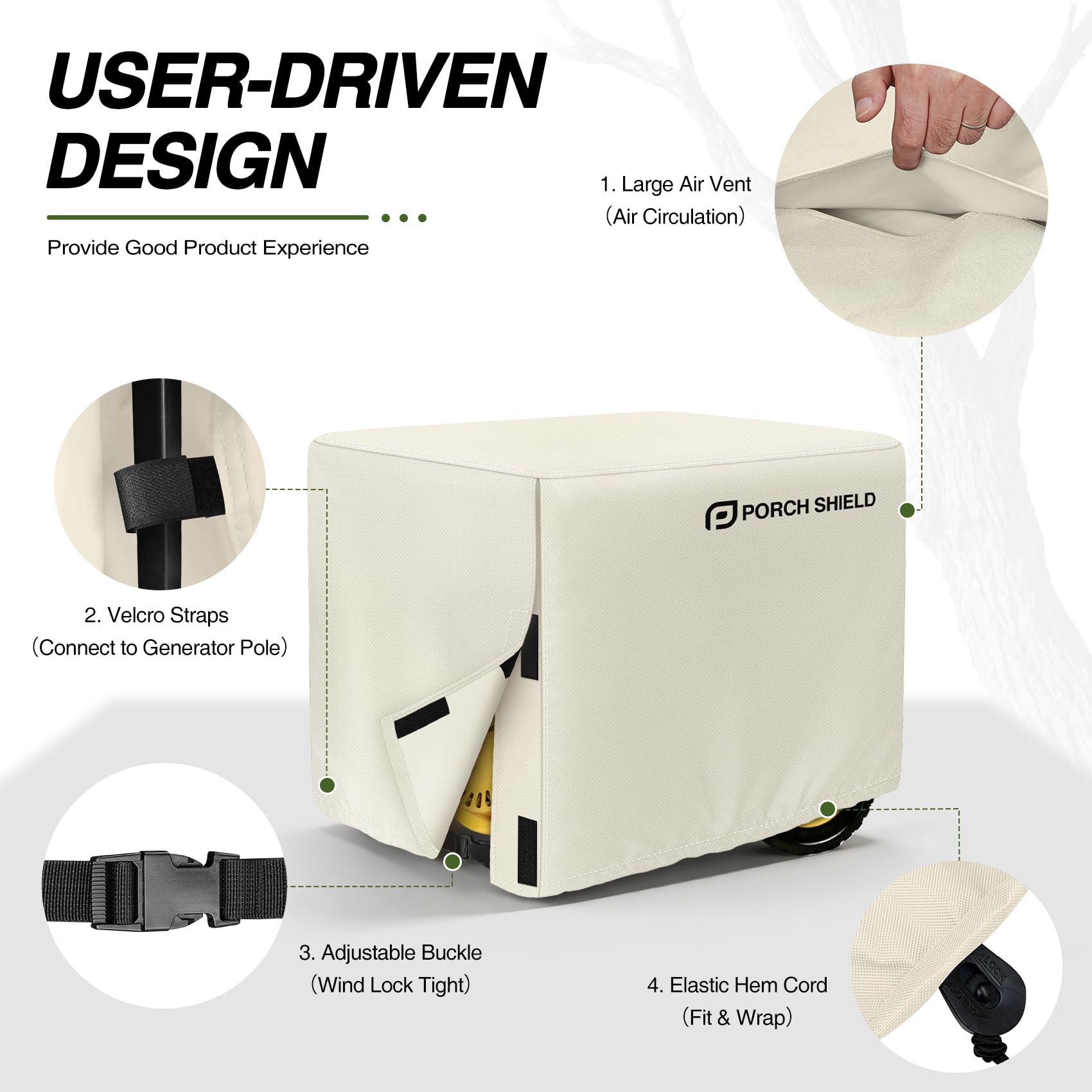 Porch Shield Generator Cover installed on a generator