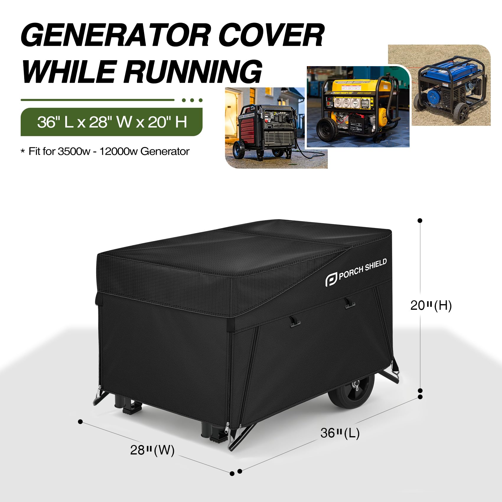 Porch Shield Generator Cover side view showcasing the opening design