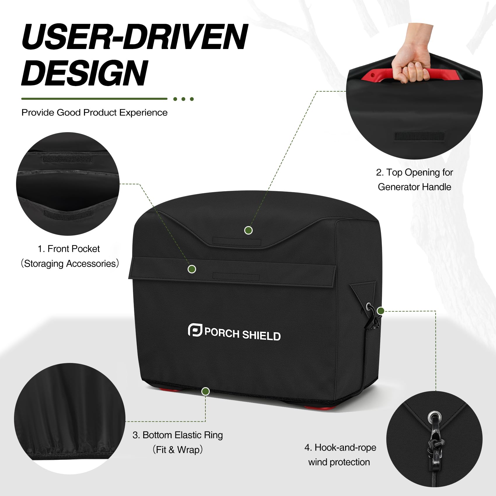 Porch Shield Inverter Generator Cover showing waterproof material