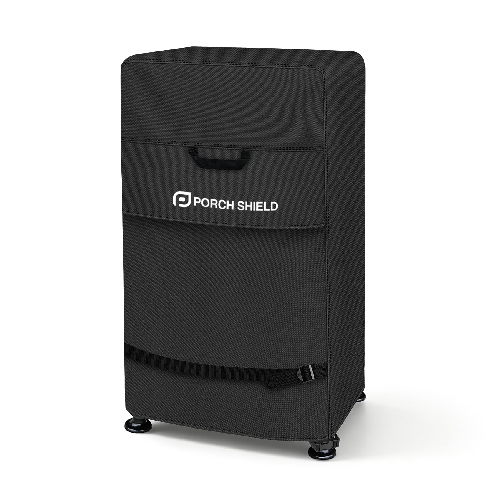 Porch Shield Outdoor Smoker Cover, black, front view