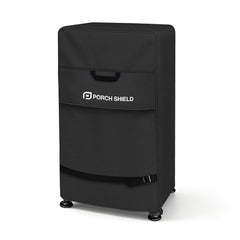 Porch Shield Outdoor Smoker Cover, black, front view