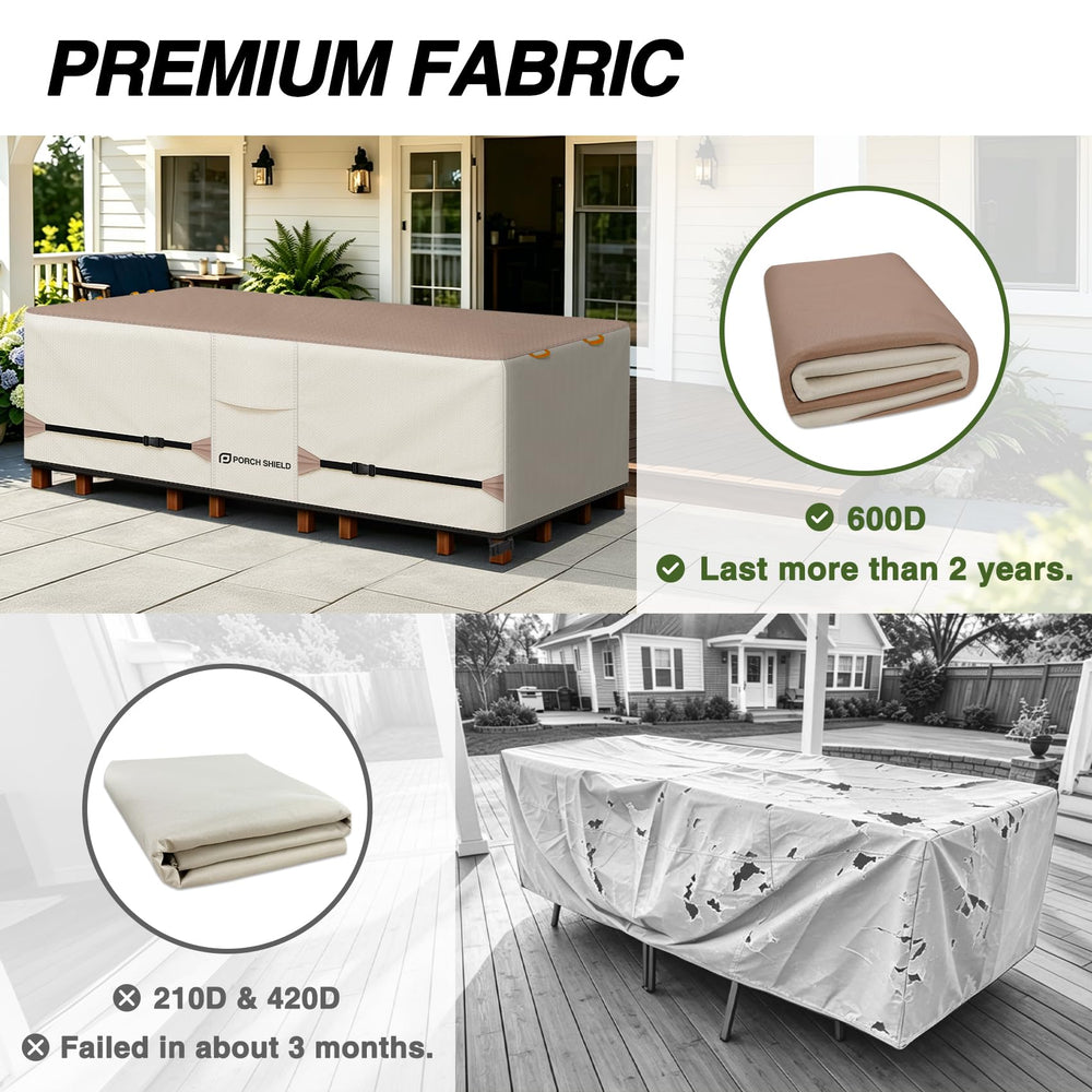 Porch Shield patio table cover with wind buckle straps