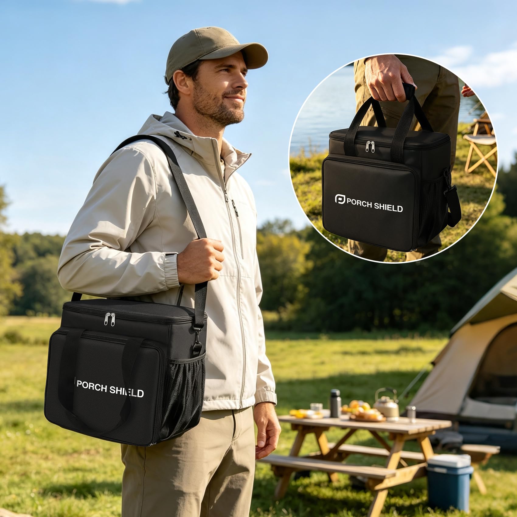 Porch Shield Power Station Bag black colour