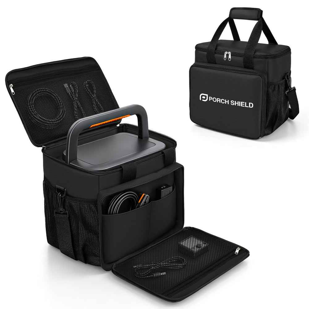 Porch Shield Power Station Bag front view with pockets
