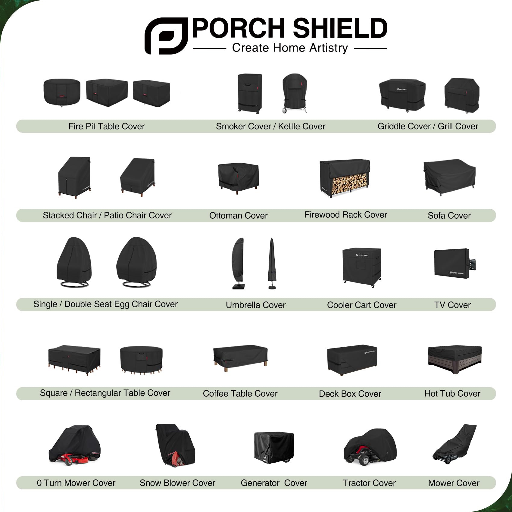 Porch Shield Rectangular Patio Table Cover, Black, product dimensions