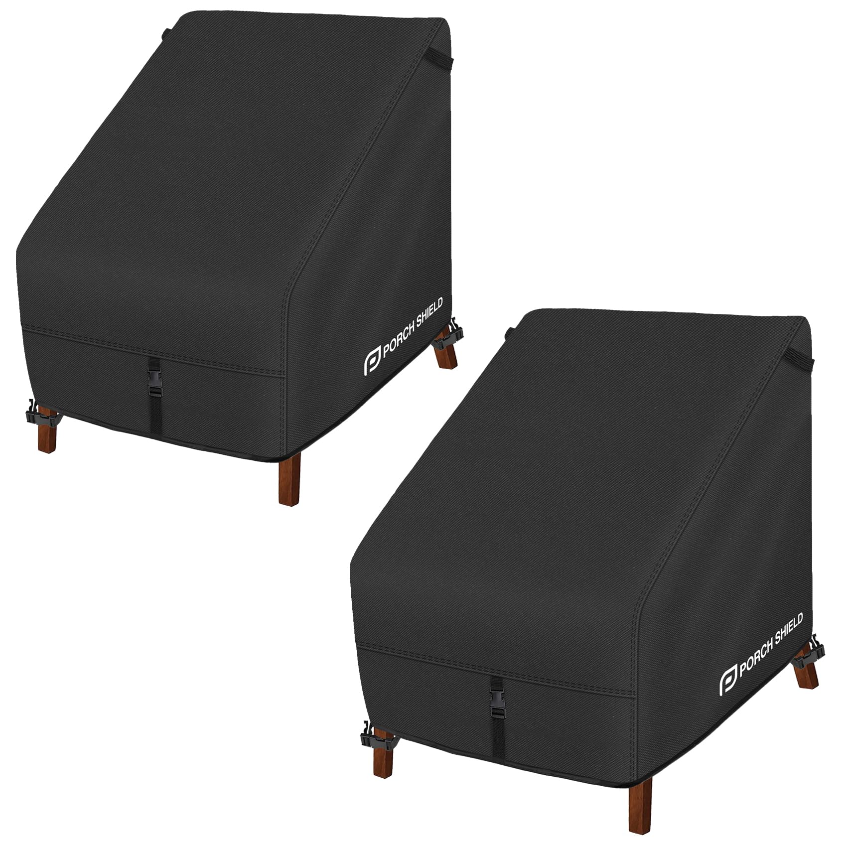 Porch Shield Waterproof Patio Chair Cover 2 Pack black colour front view