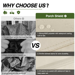 Porch Shield Waterproof Patio Chair Cover beige on a patio chair