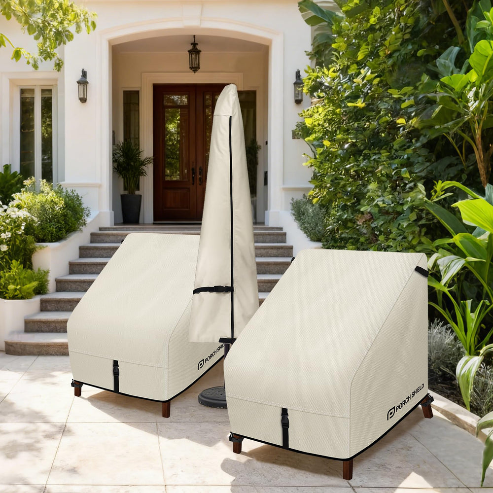Porch Shield Waterproof Patio Chair Cover beige pack of two