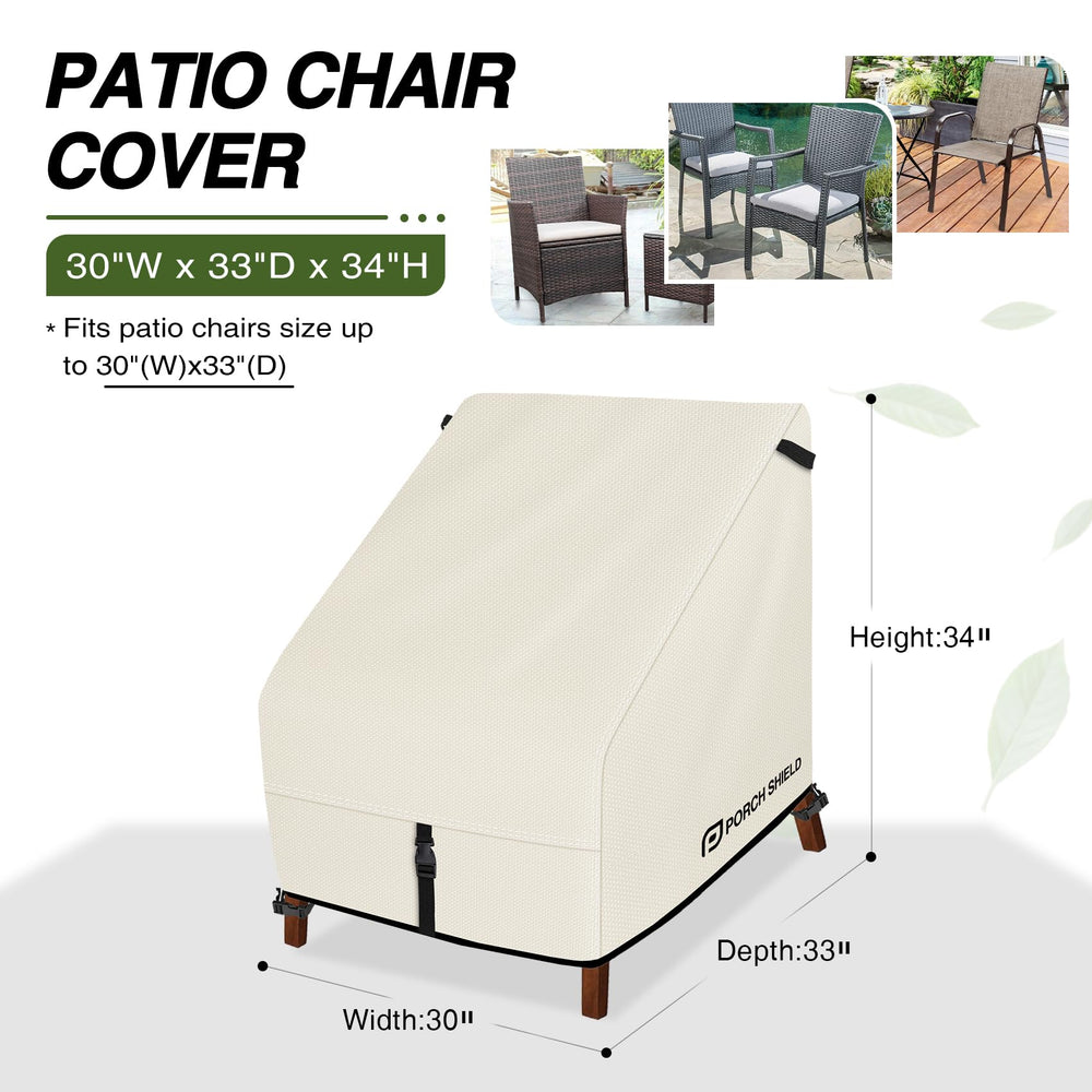 Porch Shield Waterproof Patio Chair Cover beige side view