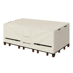 Porch Shield Waterproof Rectangular Patio Table Cover beige front view