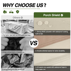 Porch Shield Waterproof Square Patio Table Cover with outdoor table