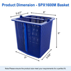 Porscan SPX1600M skimmer basket dimensions, top view