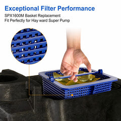 Porscan SPX1600M skimmer basket side view with handle