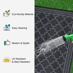 Portable Garvee outdoor rug packed in carrier bag