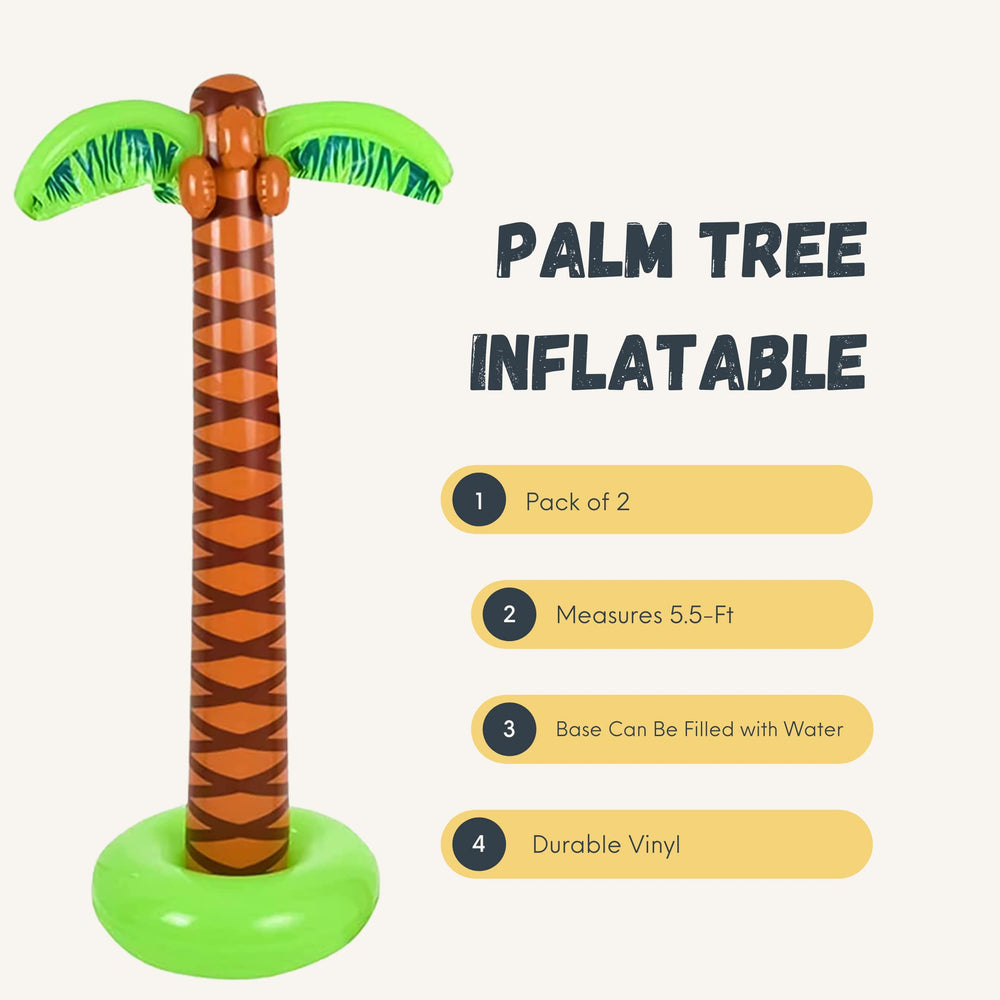 Portable inflatable palm trees for easy storage