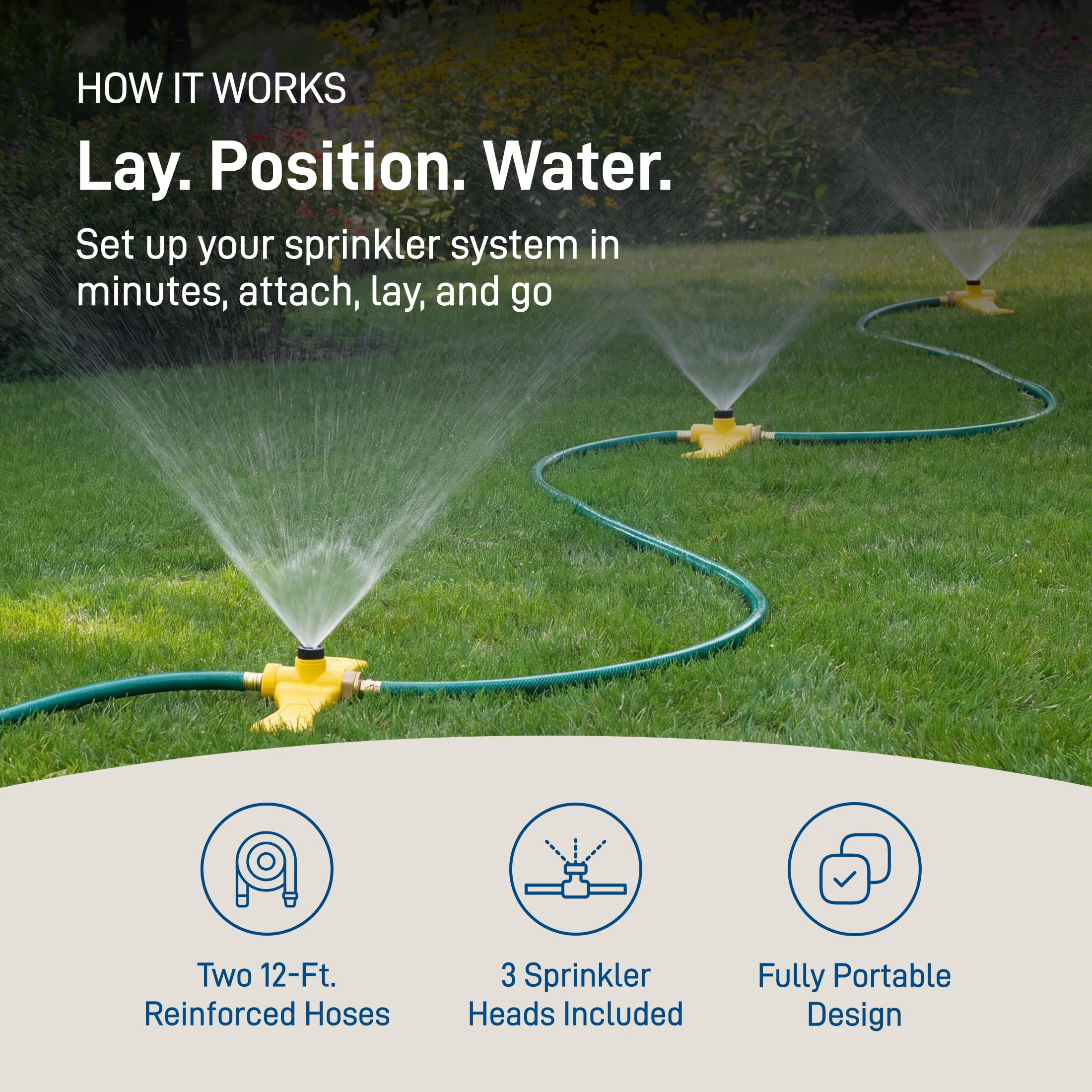 Portable Orbit Port-A-Rain sprinkler in a garden setting