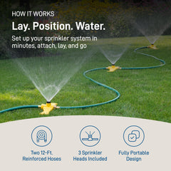 Portable Orbit Port-A-Rain sprinkler in a garden setting