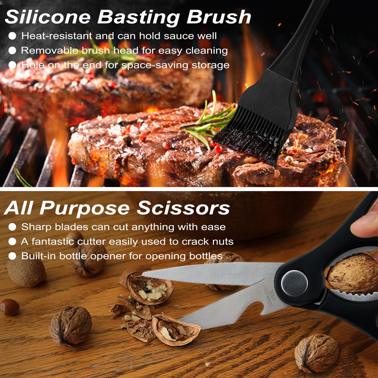Portable zipper bag for POLIGO 29 PCS BBQ grill accessories