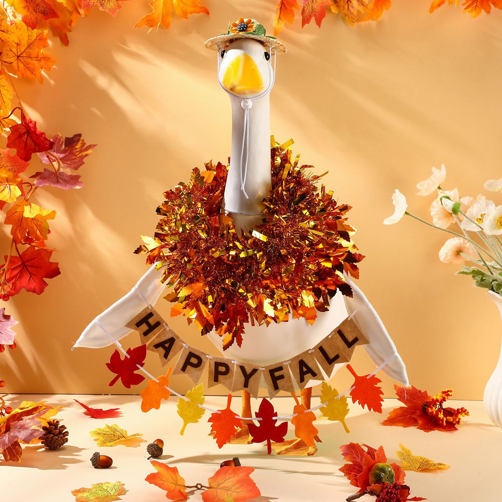 Poseable goose wings for festive outdoor decoration