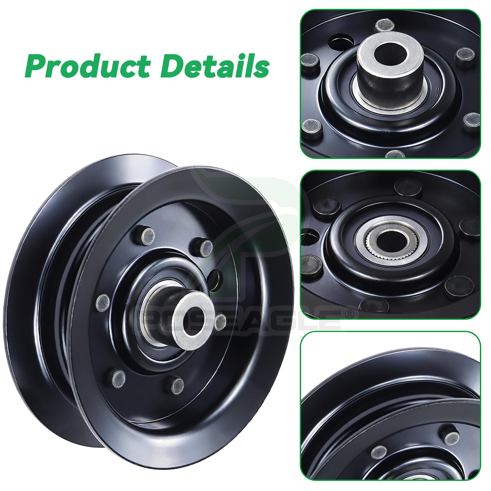 POSEAGLE 132-9420 Flat Idler Pulley close-up of metal material