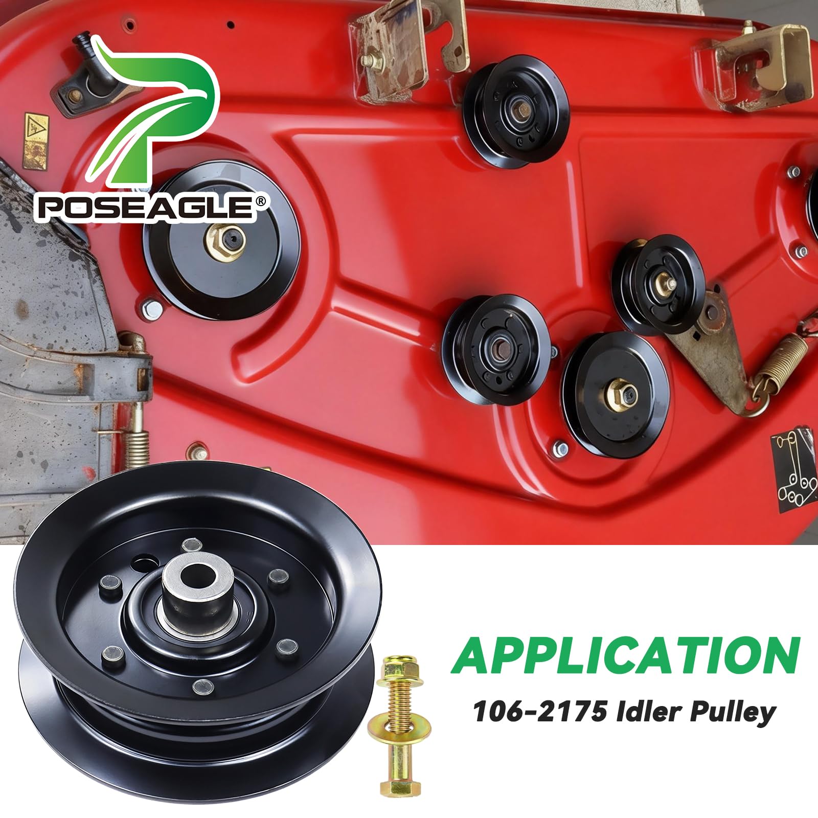 POSEAGLE 132-9420 Flat Idler Pulley mounted on Toro TimeCutter model
