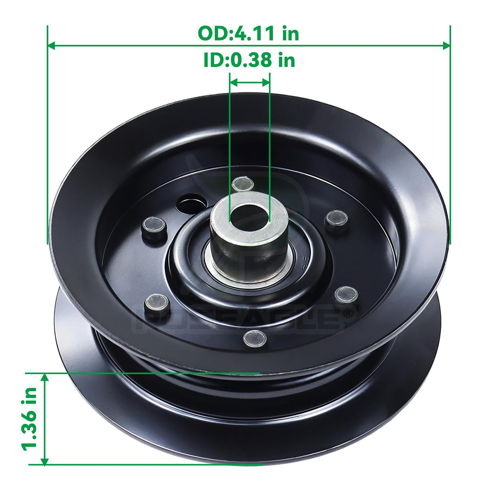 POSEAGLE 132-9420 Flat Idler Pulley side view showing precision machining