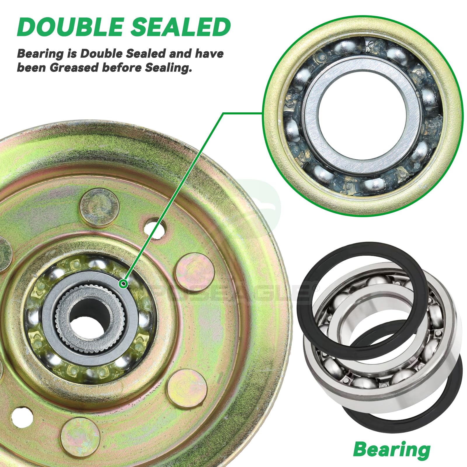 POSEAGLE idler pulley in a gardening setup