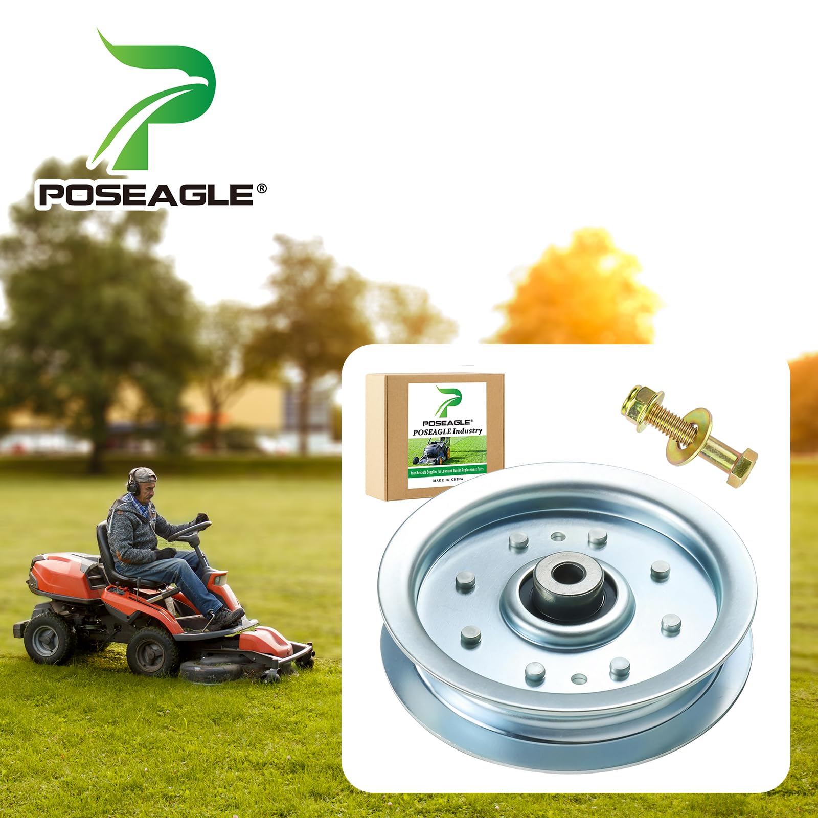 POSEAGLE Idler Pulley side view showing dimensions