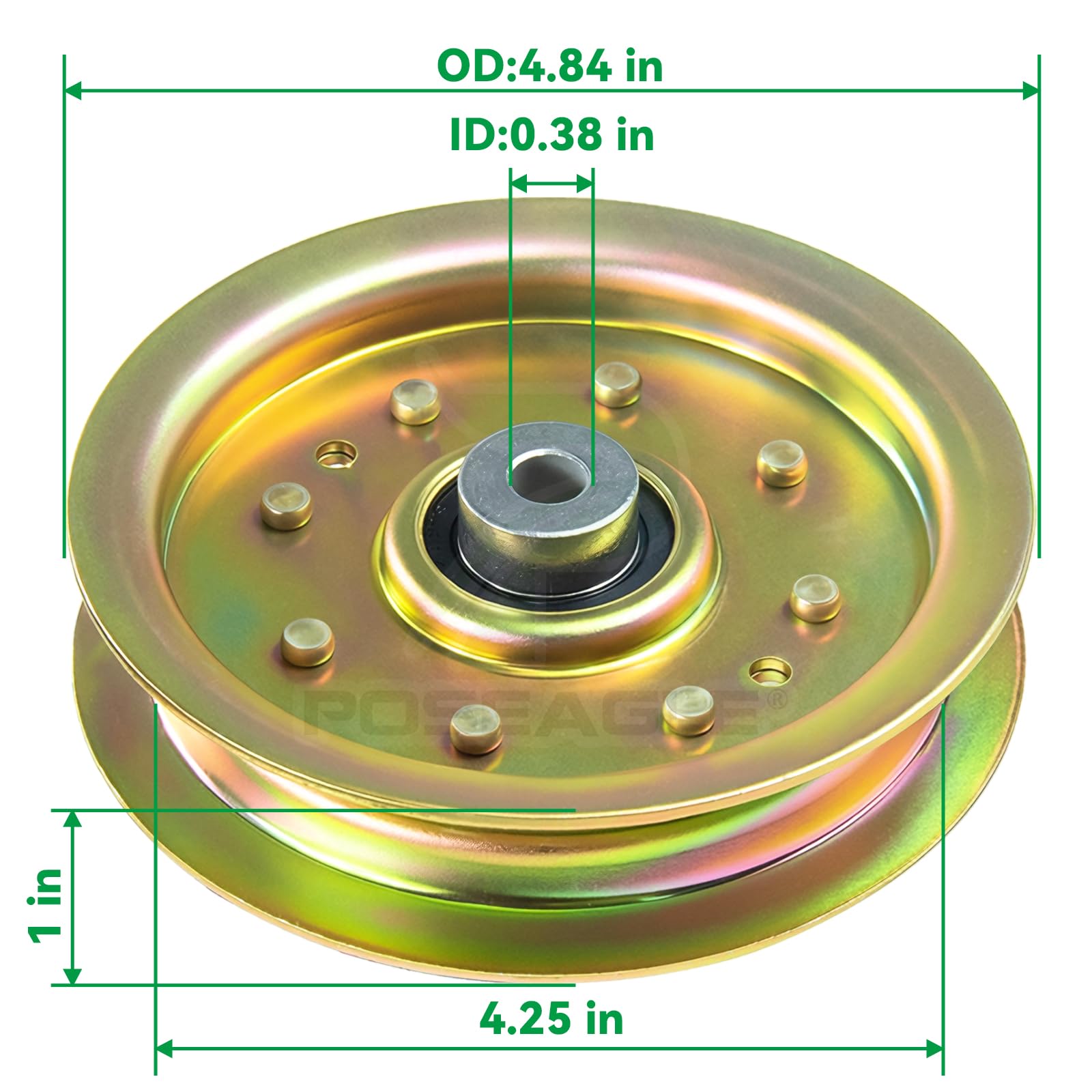 POSEAGLE Idler Pulley side view showing specifications