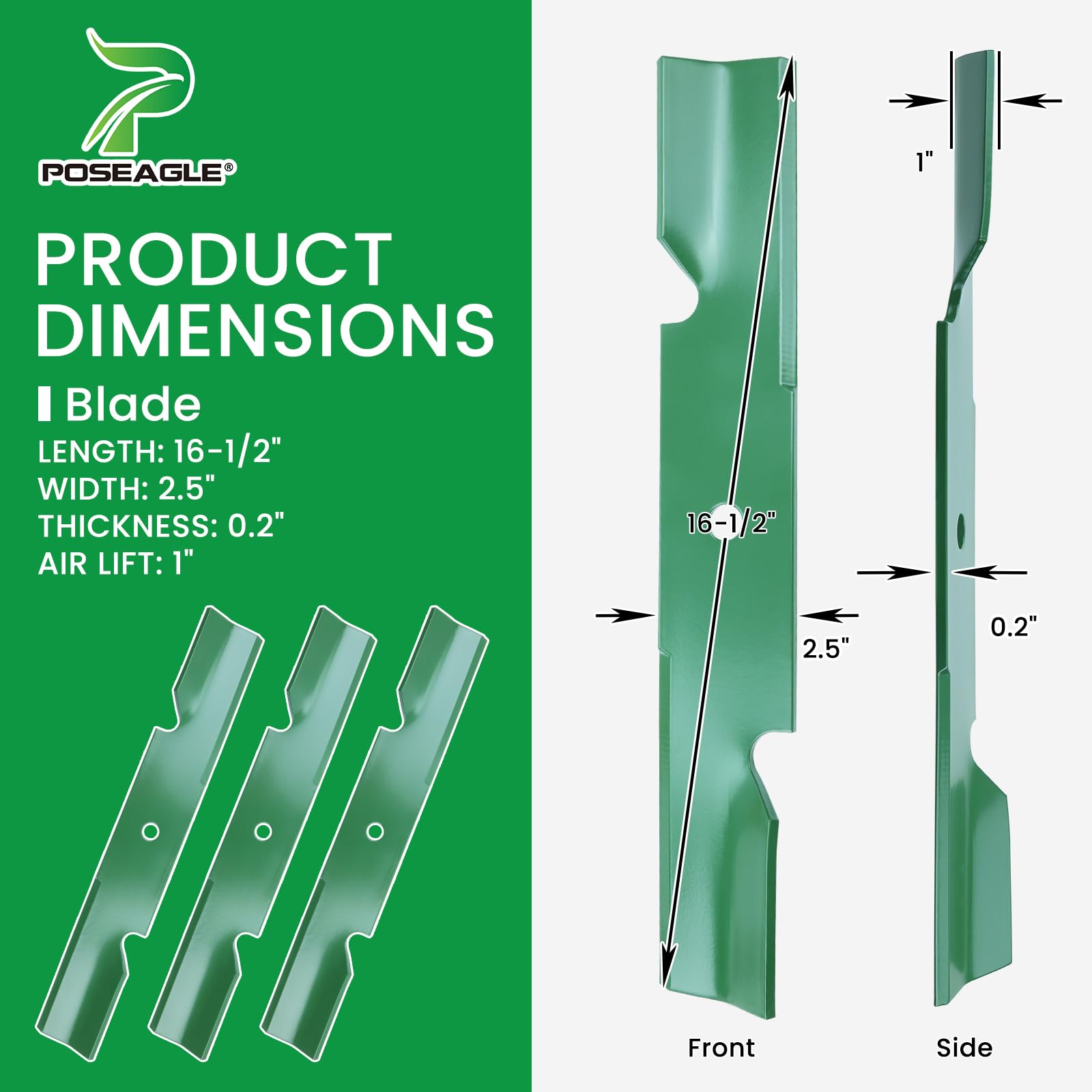 POSEAGLE lawn mower blades packaging