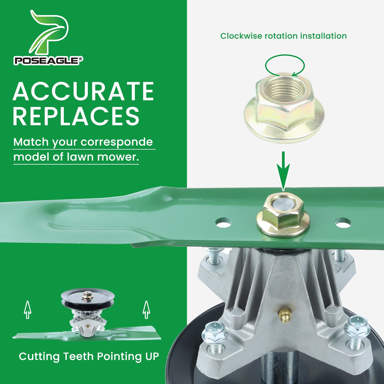 POSEAGLE mower blades with protective coating