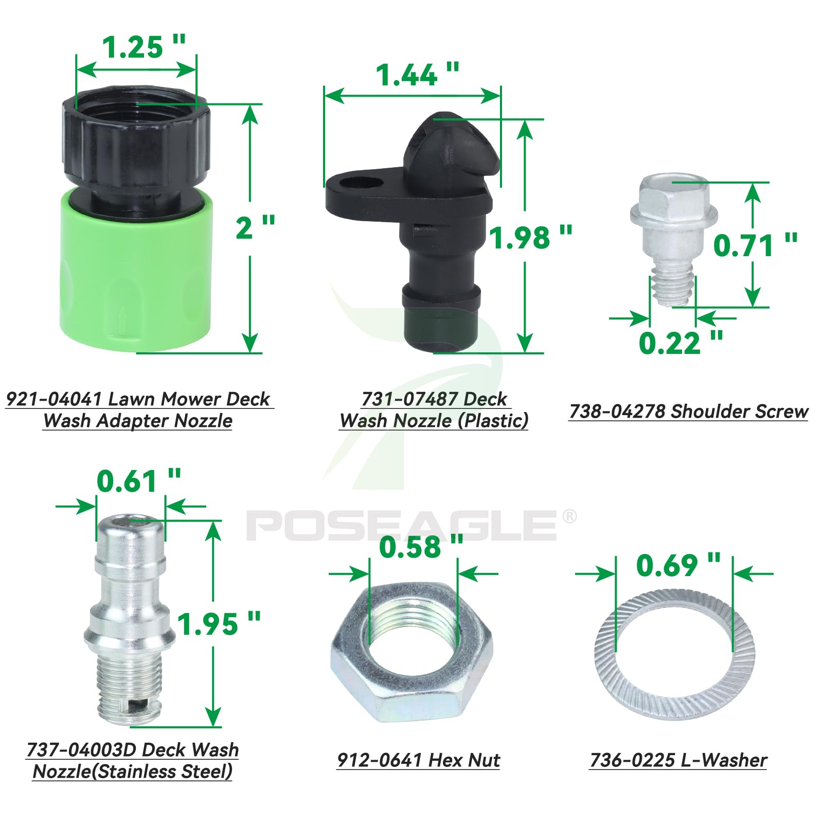 POSEAGLE Stainless Steel Deck Wash Nozzle close-up
