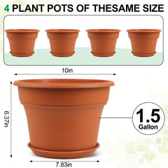Pottiffe 10 inch terracotta planter pot in garden
