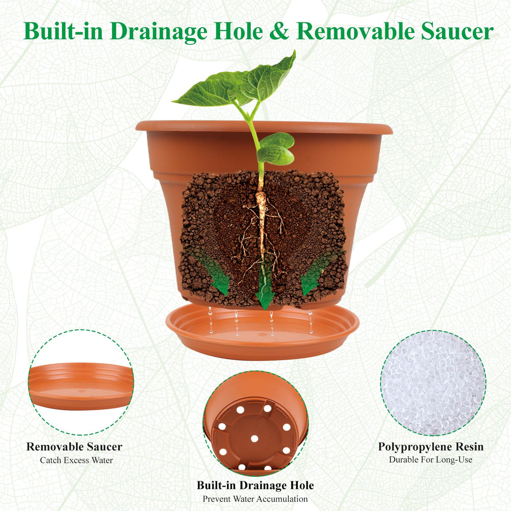 Pottiffe 10 inch terracotta planter pot on patio