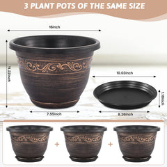 Pottiffe 16 Inch Flower Pot side view showcasing drainage holes