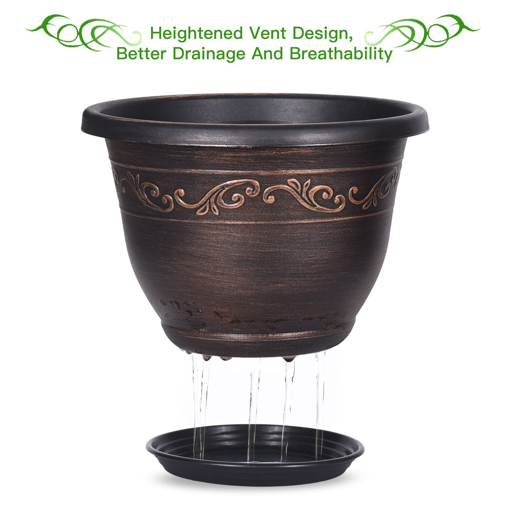 Pottiffe 16 Inch Flower Pot with houseplants
