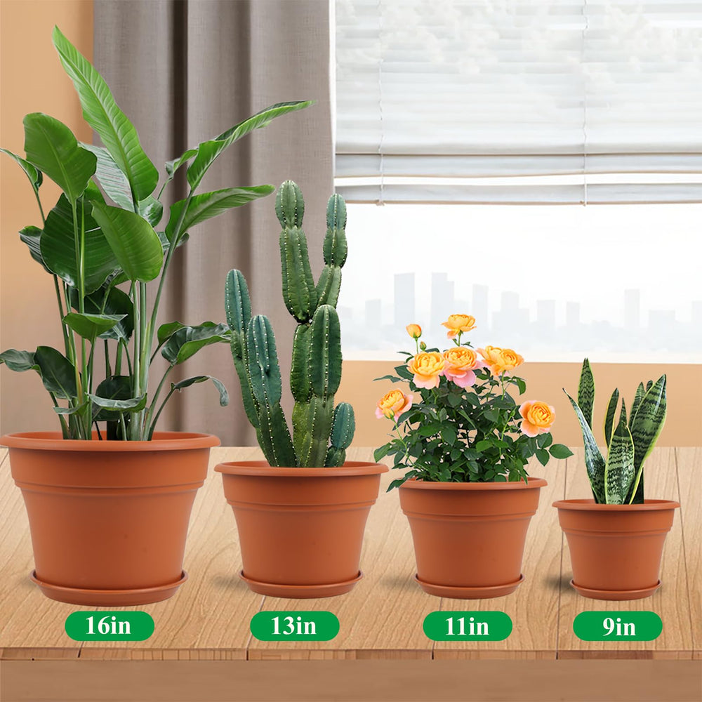 Pottiffe 16 Inch Terracotta Planters on patio