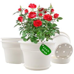 Pottiffe 16 inch white plant pot front view