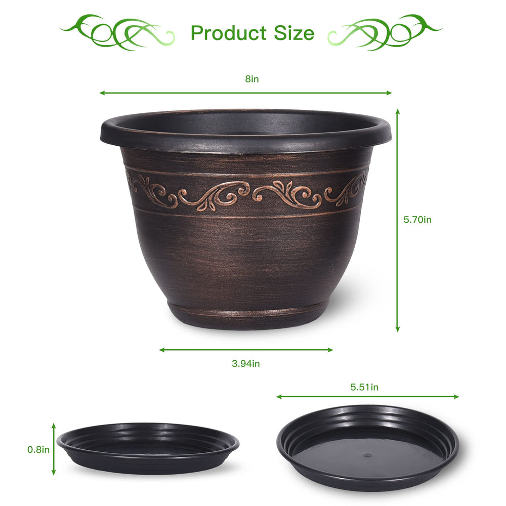 Pottiffe 8 Inch planter set showcasing retro design