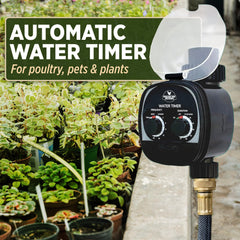 Poultry Pro Water Timer in use with water flowing