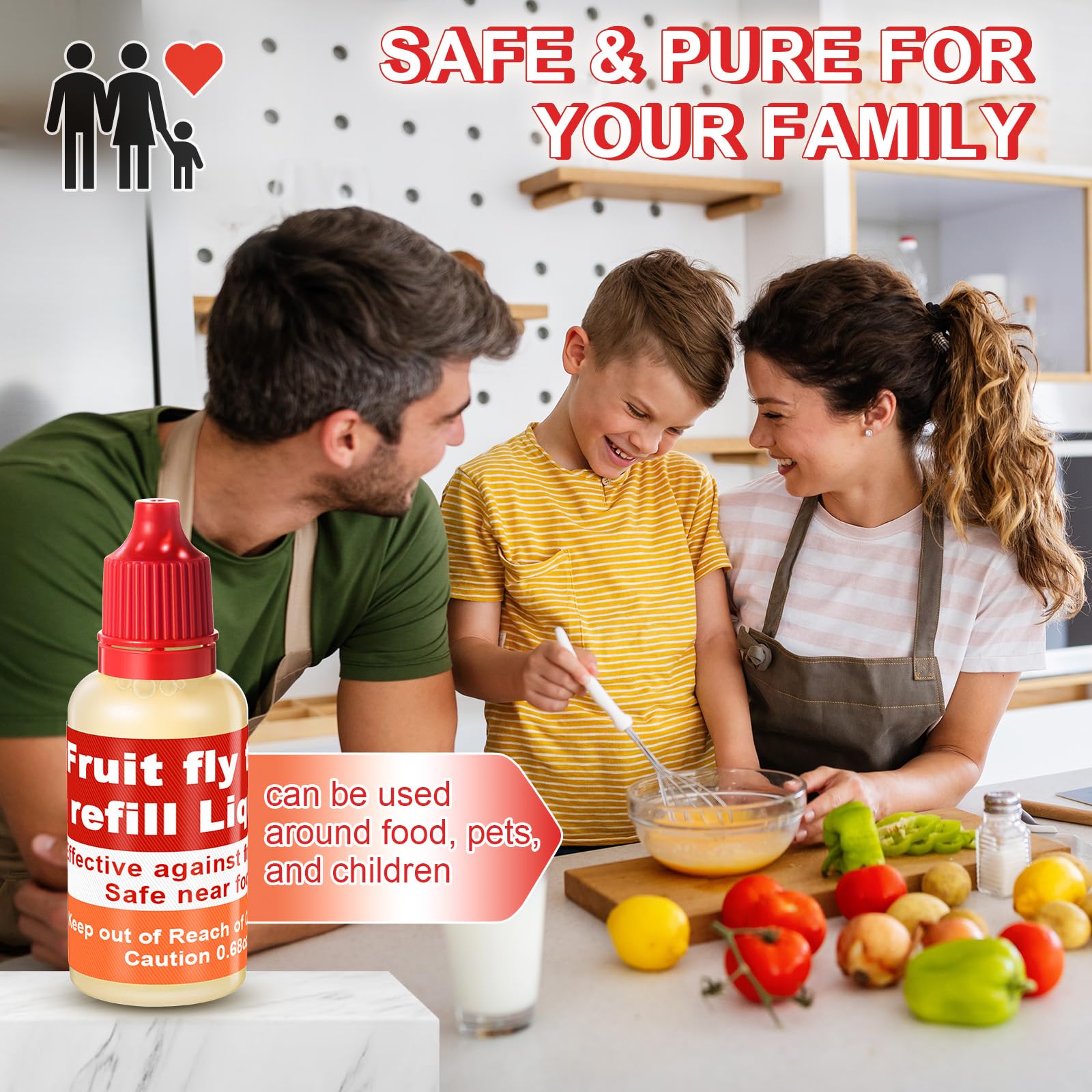 Pouring Qualirey Fruit Fly Trap Liquid into a trap