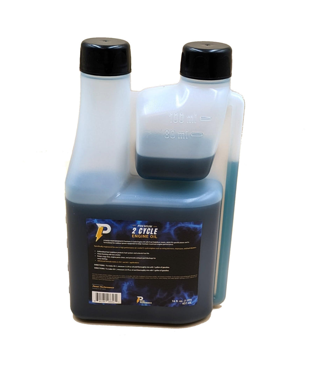 Power Performance 2-Cycle Oil 16oz bottle back view